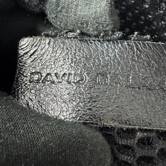 David Galan Black Mesh Material with Black Leather Straps Large Tote Bag - Picture 9 of 10